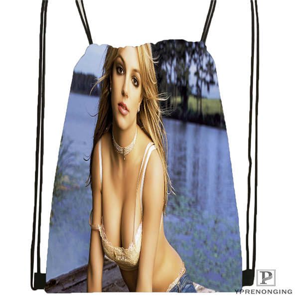

custom britney-spears-models- drawstring backpack bag cute daypack kids satchel (black back) 31x40cm#20180611-02-70