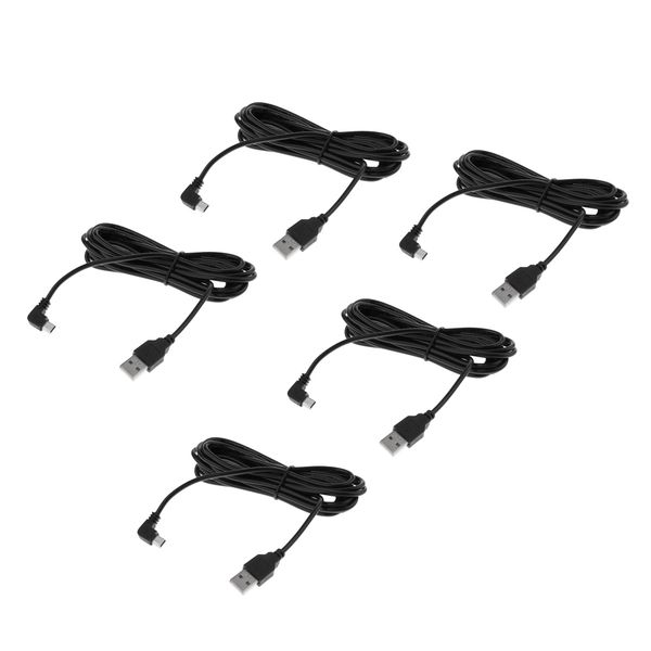 

5x 3.5m usb type-a to mini 5pin right angle charging cable for gps navigator