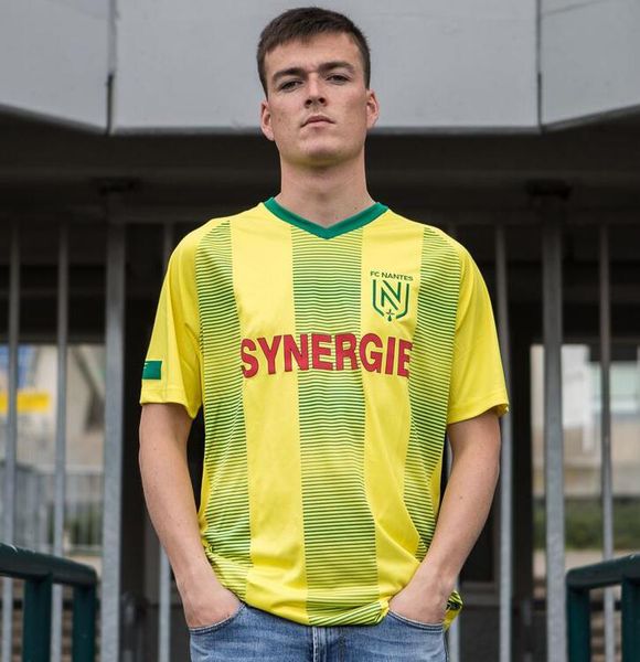 

thai version quality2 fc nantes soccer jerseys home yellow shirt 19/20 fc nantes men's sala coulibaly waris rongier boschilia football, Black;blue