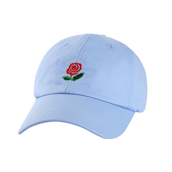 

5colors women snapback baseball cap with embroidery rose casquette de baseball women hats cotton for 2018 summe, Blue;gray
