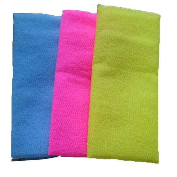 

30*90cm salux nylon japanese exfoliating beauty skin bath shower wash cloth towel back scrub bath brushes multi colors dhl ship