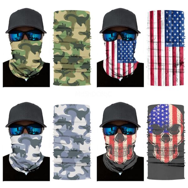 

2 set lot men women outdoor sport camping hiking scarves cycling arm warmers bicycle head skull scarf magic headband face mask snood#900, Blue;black