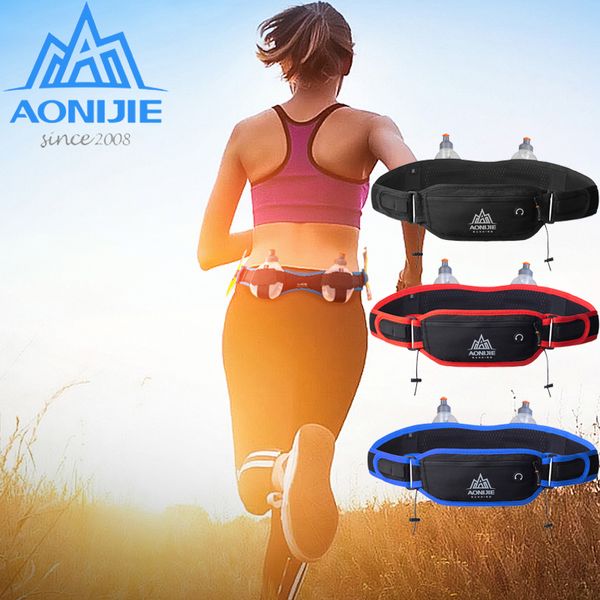 

running waist bags 2 water bottle outdoor camping hiking fitness man women gym marathon belt bag sports cycling fanny packs