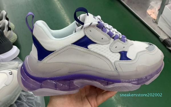 

париж 2020 кристалл bottom triple-s leisure luxury папа обувь платформа тройных кроссовки для мужчин женщин vintage kanye старого дедушки тр, Black