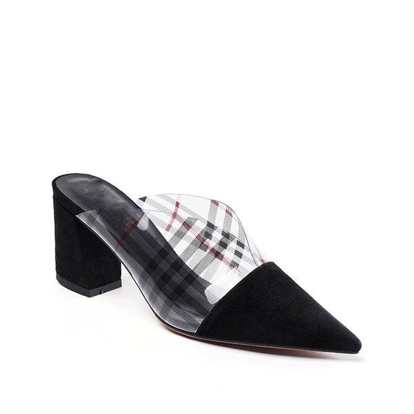 

heel slippers for women slipper mules with nonslip sole lady mule, Black