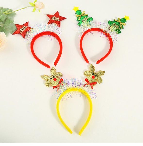 

1pc kid christmas headband christmas headband elk dress lovely headclip boy girl hair accessories, Slivery;white