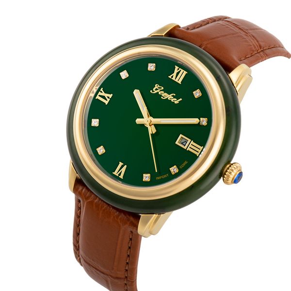 

lovers jade watch new woman watches business men watch automatic mechanical calendar creative personality carnival ms clock, Slivery;brown