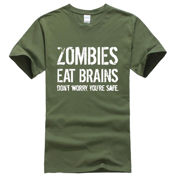 

мужские футболки zombies ешь мозгов напечатаны летом случайная смешно бренд-одежда футболку для мужчин sportwear футболки harajuku верхнего, White;black