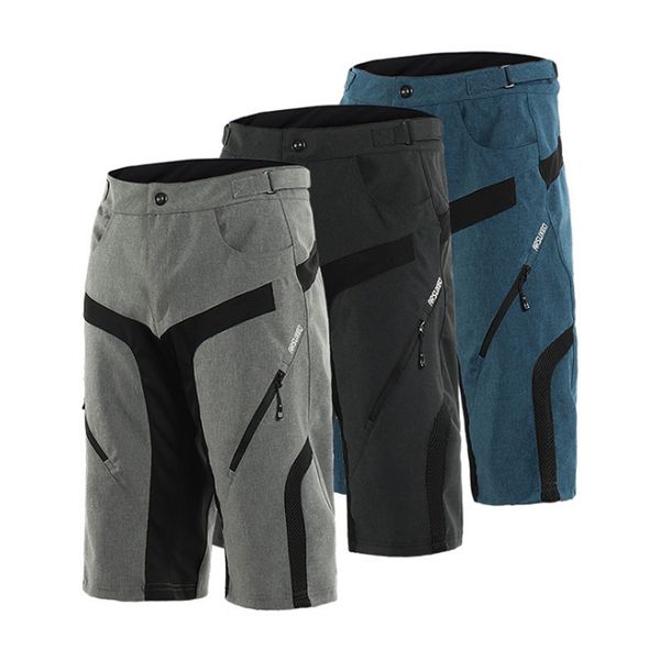 

breathable loose outdoor sports mtb riding road bike short trousers summer men's cycling shorts jersey with gel underwear, Black