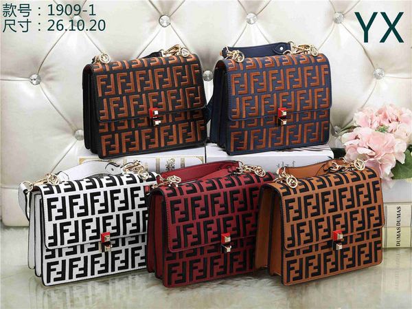 

designers handbag f letter printing handbag pu leather flip lock diagonal shoulder bag luxurys diagonal bag with wallet