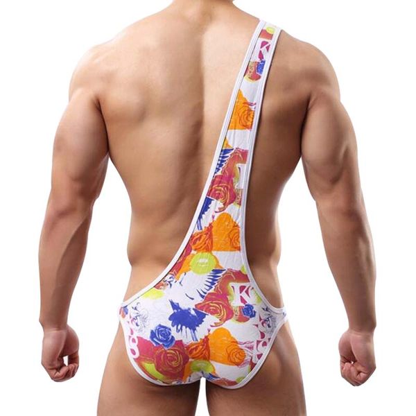 

brand men's cotton print lingerie bodybuilding underwear bikini wrestling singlet onesies one-piece teddies bodysuit