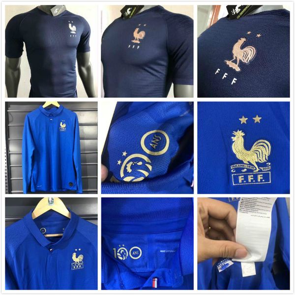 

Player ver ion france 100 year occer jer ey mbappe 100th centenary 2019 2020 griezmann kante 19 20 long leeve maillot football hirt