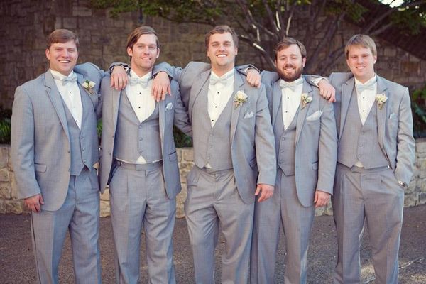

grey groom tuxedos notch lapel two button men wedding dress popular men business prom collective suit(jacket+pants+tie+vest )5, Black;gray