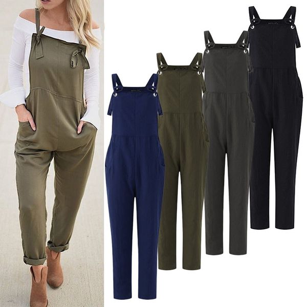 

zanzea 2020 kaftan casual overalls women's summer jumpsuits casual harem pants female strap rompers oversized playsuits rompers, Black;white