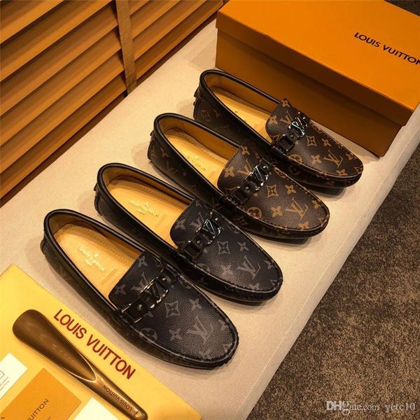 

20mm man shoes luxury brands genuine leather casual driving shoes man loafers moccasins slip on italian shoes for man big size 46 madaoi, Black