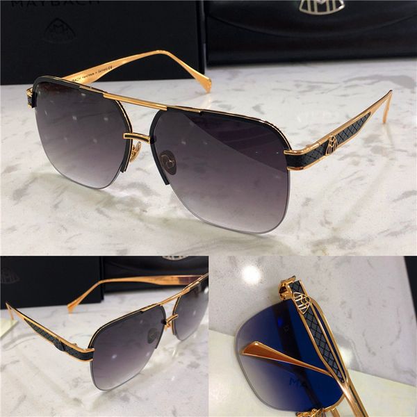 

luxury k gold men sunglasses car brand maybach the deelant i fashion designer outdoor uv400 eyewear square half frame with case, White;black