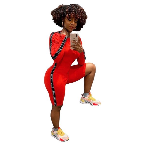 

striped letter spliced red playsuits women shorts fashion catsuits beach style skinny sports playsuits dcy8510, Black;white