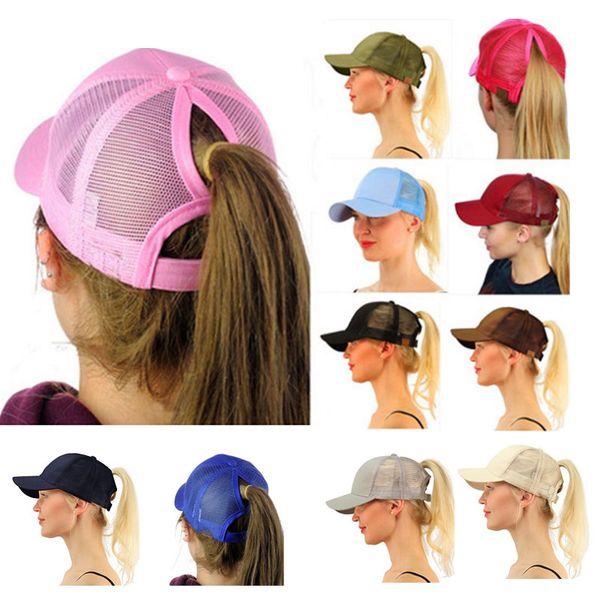 

Лето Ponycap Женщины Бейсболки Шапки Хвост Snapbacks Грязный Булочка Сетки Бейсбол Спорт