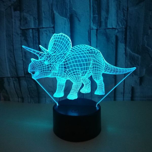 

foreign trade new pattern dinosaur 3d small night-light colorful touch led vision lamp gift atmosphere led three-dimensional desk lamp