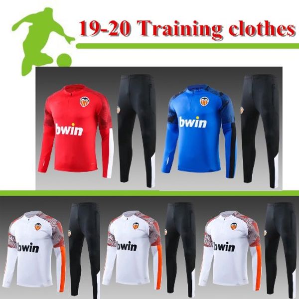 

2019/20 valencia tracksuit sportswear 2020 parejo soccer uniform manu vallejo zaza soler m. valencia long sleeve leisure jog training suit, Black;red