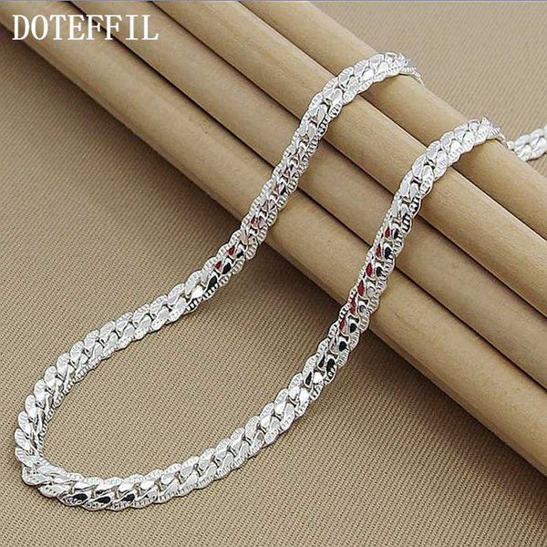 

new arrivals women 6mm full sideways silver necklace 925 sterling silver fashion jewelry women men necklace