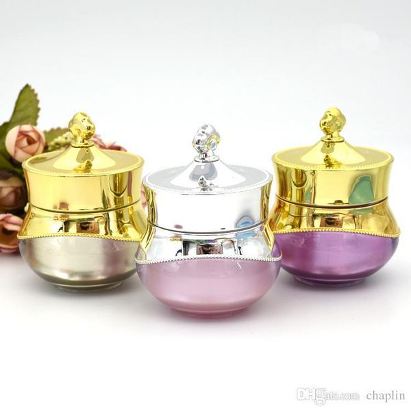 

15g crown shape empty jar refillable 5 colors 15ml cosmetic travel size face cream bottle lotion empty pot container