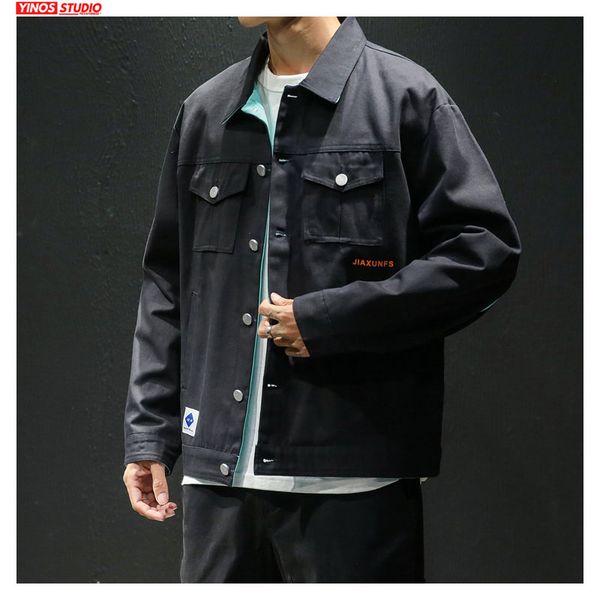 

dropshipping японский открытый карманный куртка 2019 осень ветровка cargo пальто мужской streetwear мода комбинезоны топы, Black;brown