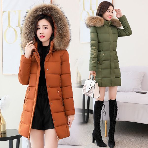 

thin down jacket cotton-padded clothes women's mid-length 2019 winter korean-style middle-aged cotton overcoat slimming women's, Blue;black