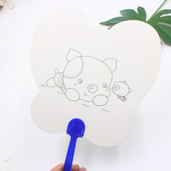 

5 шт diy бумаги вентилятор белый doodle инструмент art картина durable для детей дети ud88