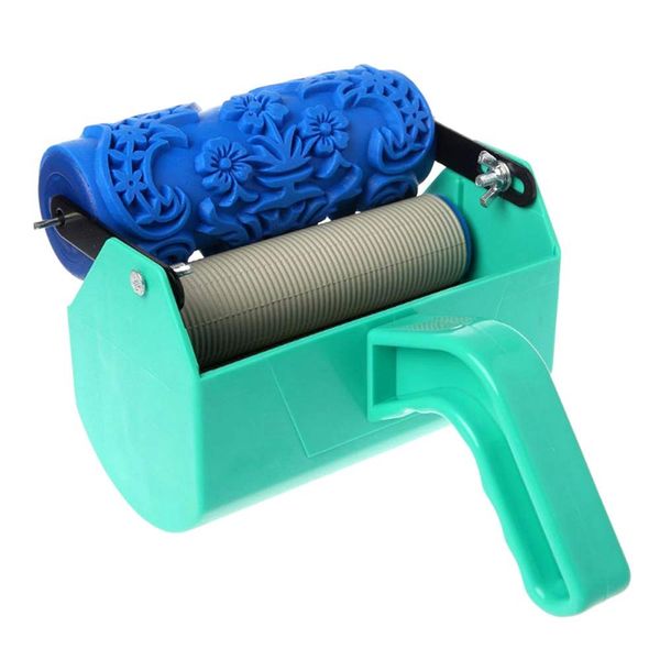

pattern brush decorative texture roller with embossed plastic handle with monochrome painting machine for wall decoration