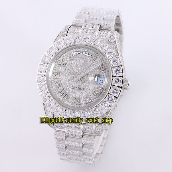 Beste Version 218399 218349 118348 m118389 Automatik Herren-Uhr-Saphir-Rom digitale Dial Big Diamanten Inlay Lünette Iced Out Diamant Uhren