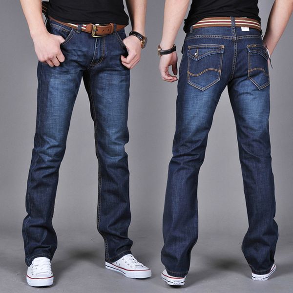 

men's blue jeans business fashion classic style elastic slim trousers jeans male autumn cotton brand denim pants large size