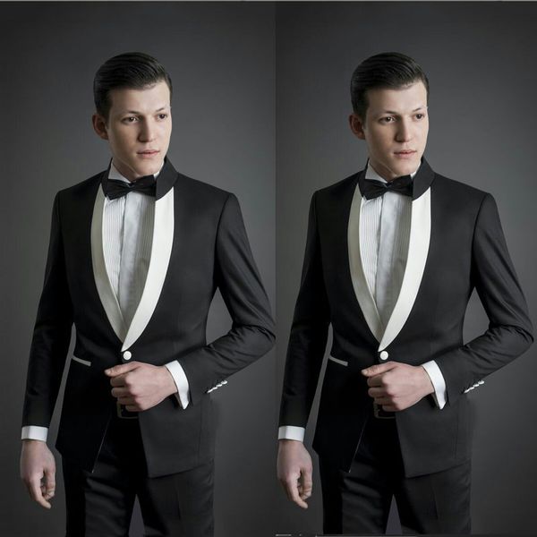 

italian black groom tuxedo men suits for wedding stand lapel groomsmen blazer traje hombre costume homme 2piece(coat pants)terno masculino, Black;gray