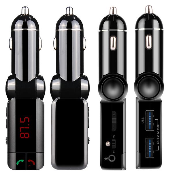 

new fm transmitter bluetooth hands-car charger mp3 music player dual usb led display supports playing music by usb disk