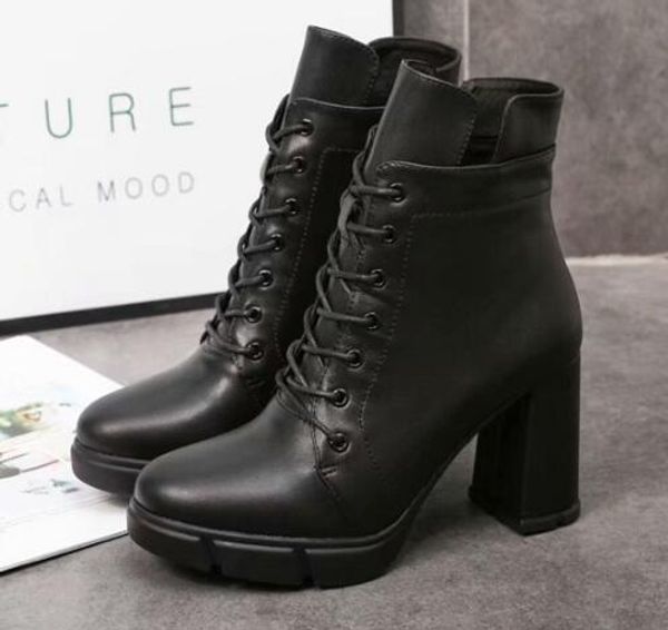 

brand new louise женщин узелок мотоцикл квадратным каблуком снег зимний голеностопного мартин кожи коровы пинетки sz35-39, Black