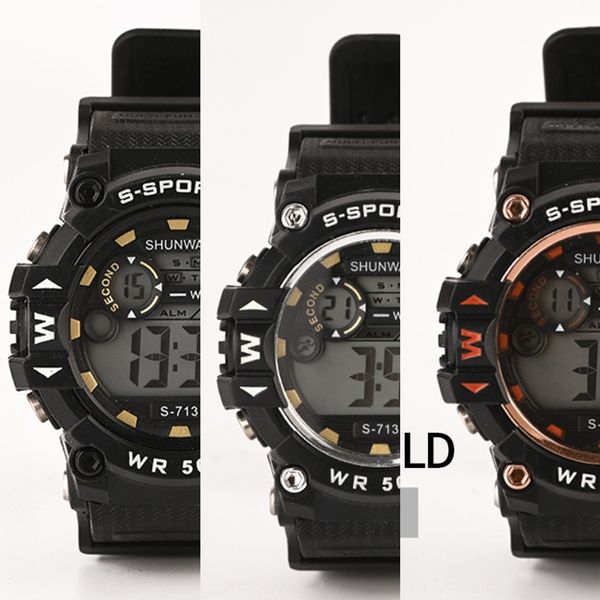 

luminous multifunctional outdoor sports luminous electronic men's outdoor sports electronic watch student waterproof watch, Blue