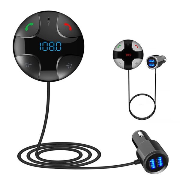 

bluetooth car kit lcd handsfm transmitter cigarette lighter wireless mp3 player support tf card music play dual usb charger