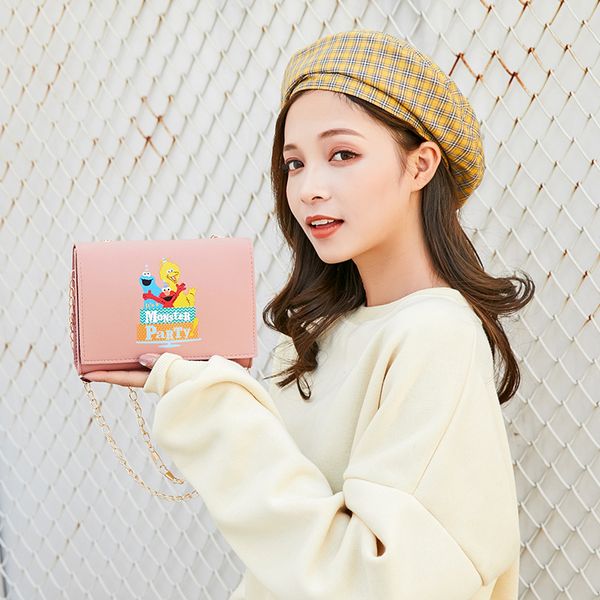 

western style cartoon alphabet printing small square bag 2019 fashion wild new net red fun cute mobile coin purse messenger bag