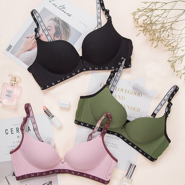 

femme lingeries push up bra новая мода алфавит провода free бюстгальтеры сексуальное белье дыхание кожи хлопок bralette нижнее белье женщины, Red;black