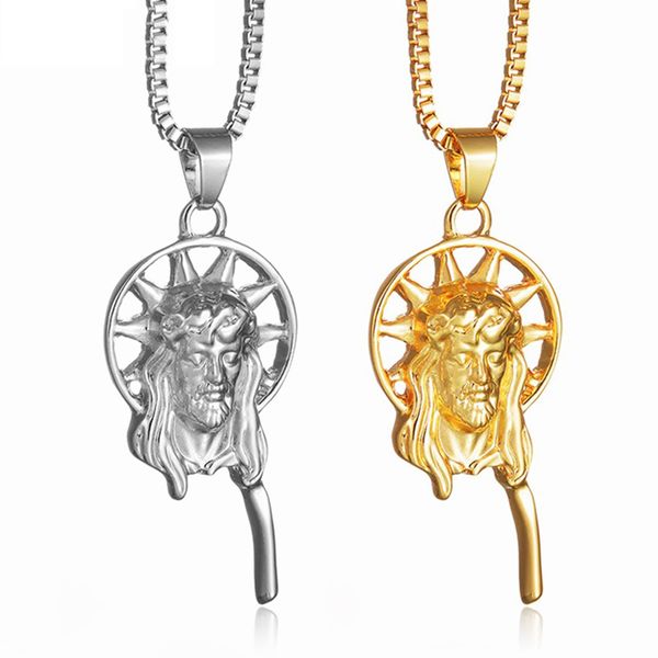 

car pendant decoration jesus christ head portrait hip-hop auto rearview mirror trim accessory hanging necklace ornament fashion