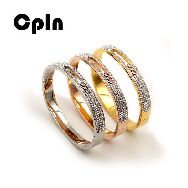 

cpln 2019 new trend fashion titanium steel bracelets for women men removable titanium steel snap jewelry bracelet, Black