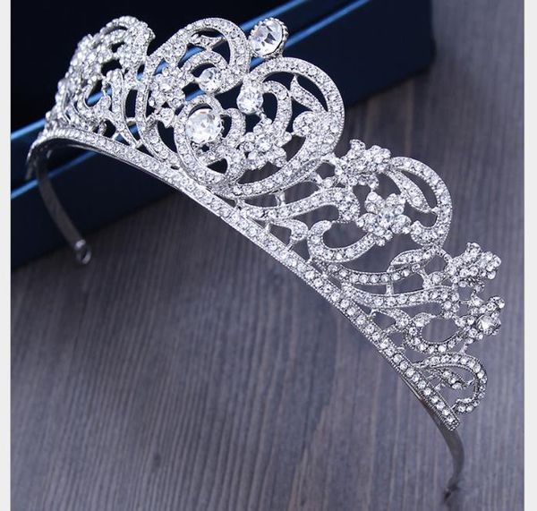 

crown marriage accessories hair ornaments pearl water diamond performance crown hair hoop hair comb wedding garment ornaments, Slivery;golden