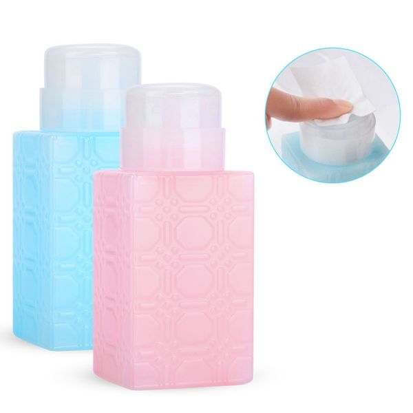 

portable refillable pump dispenser bottle nails art polish makeup remover lotion containers