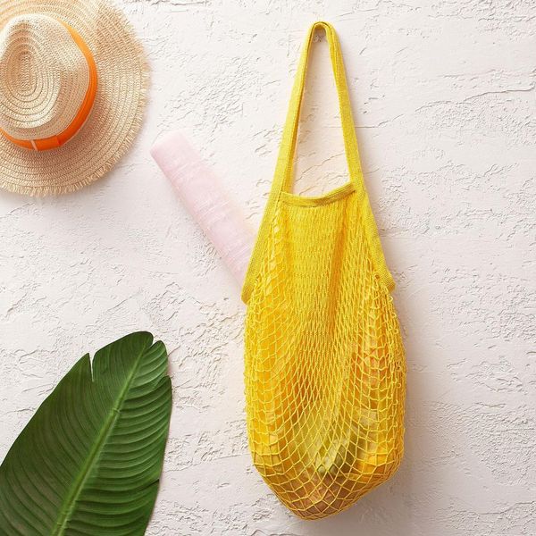 

women lady foldable recycle bag eco reusable mesh shopping bag fruit vegetable grocery large capacity storage bags