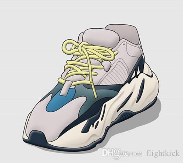 

with box and stock x new kanye west mauve wave mens women vanta 700s casual sneakers designer shoes, Black