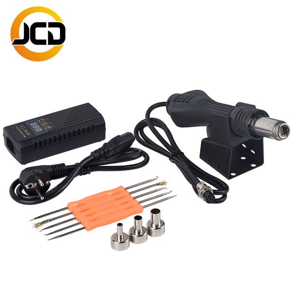 

jcd air gun 220v 110v heat gun 600w portable bga rework soldering station 8858 air blower ceramic heater welding tools