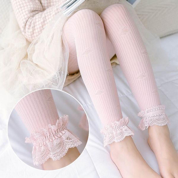 

children's leggings velvet stockings thin butterfly lace white girl ankle-length pants tights pantyhose pantyhose dance stockings, Blue