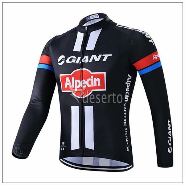 

giant pro team men s cycling jersey long sleeve tour de france bike shirt spring/autumn bicycle clothing ropa ciclismo invierno d0807, Black