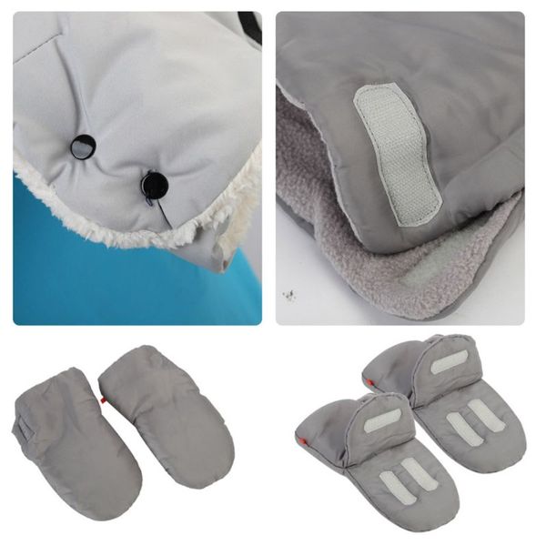 

waterproof baby stroller hand warmer muff windproof plush warm lined gloves y98f