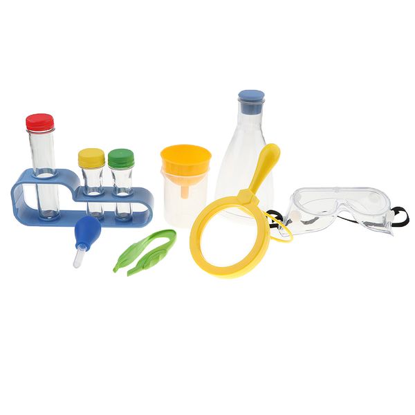

11pcs chemistry lab labware kits student kids toy - funnel beaker test tube dropper set scientist role play game educational teaching aids
